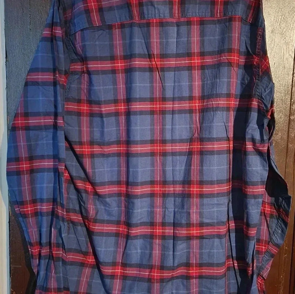 Hollister Casual Mens Buttown-down Slim Fit Longsleeve Size XXL Blue And Red - Picture 2 of 6
